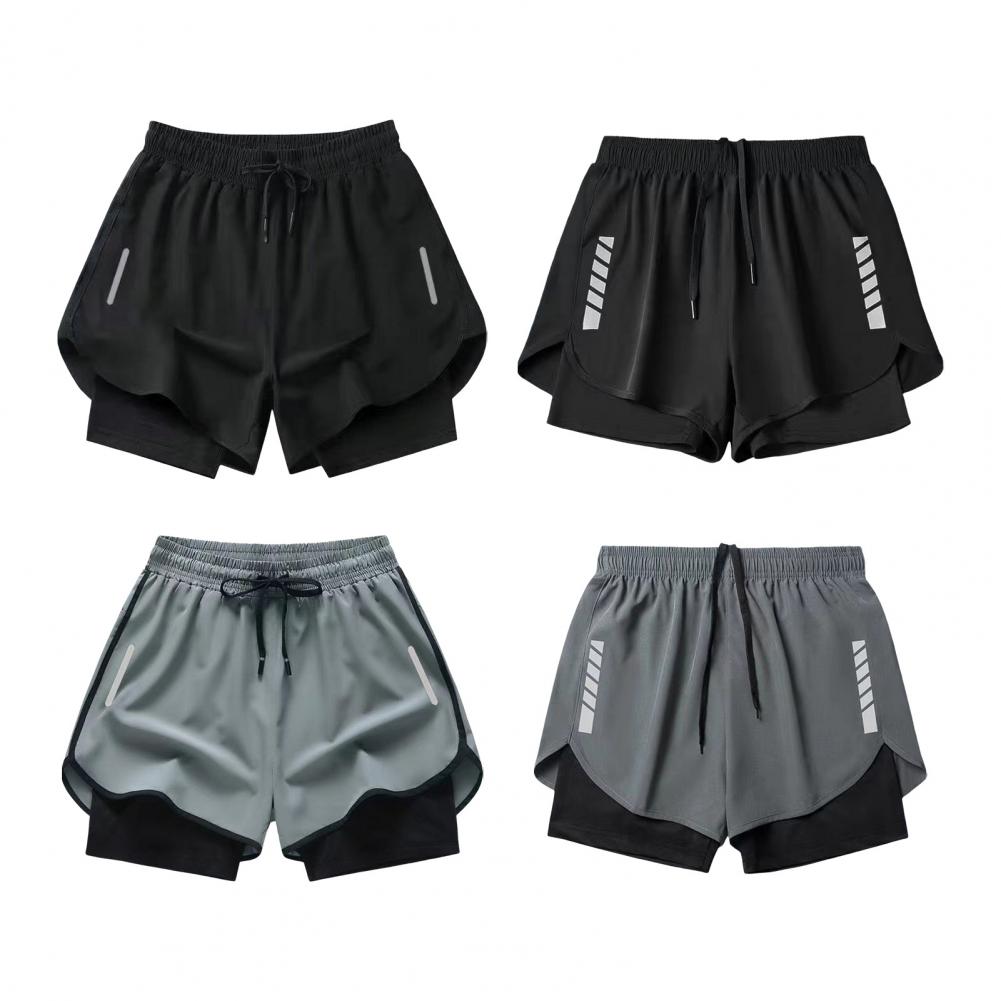 Męskie szorty kąpielowe Slim Fit Podwójne warstwy Szybkoschnące Konserwatywne Oddychające Kąpielowe Sznurek Elastyczny Pas Kąpielówki Woda