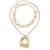 Ingemark Hip Hop Large Geometric Pendant Choker Necklace for Women Hyperbole Chunky Metal Chain Grunge Jewelry Steampunk Men
