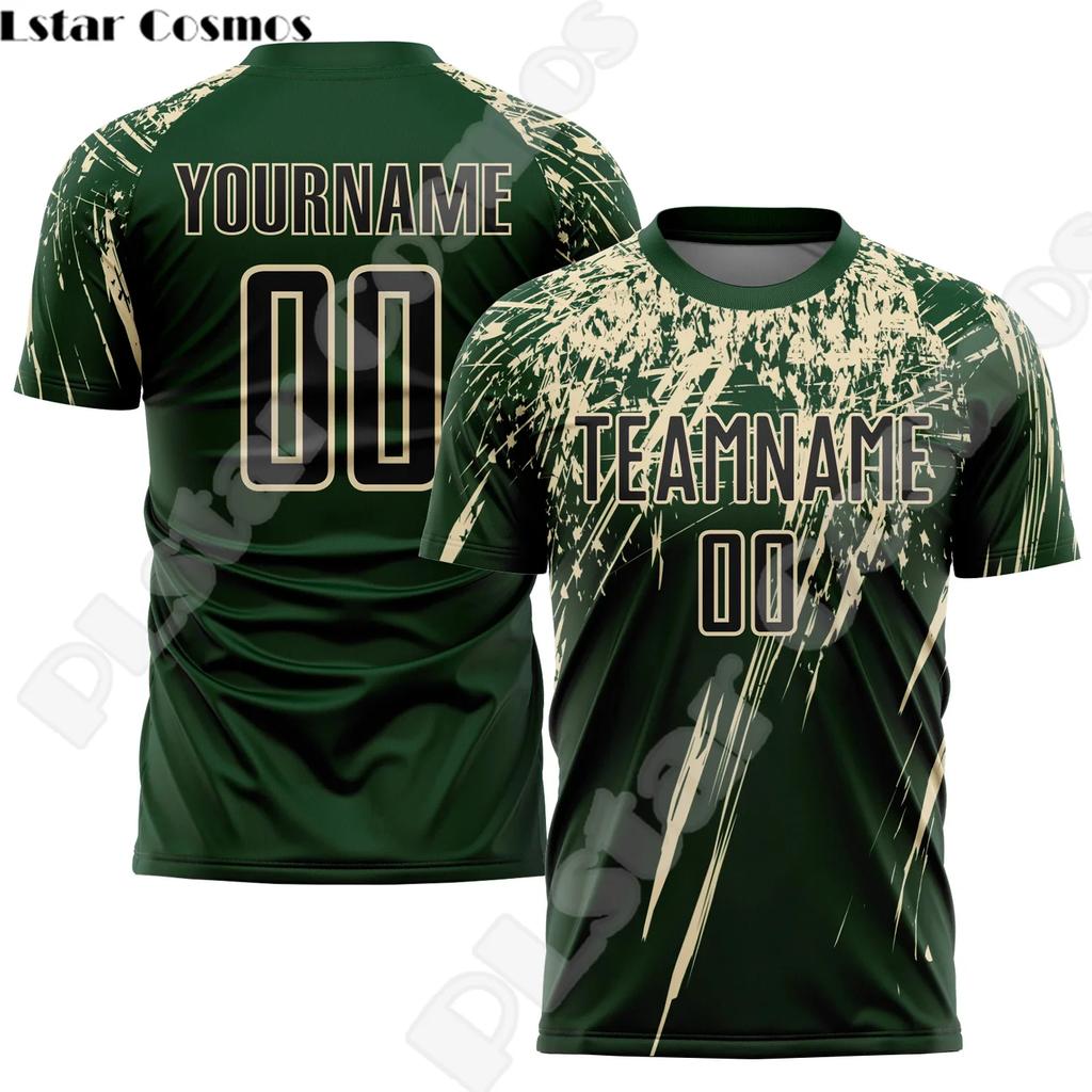 Nowa Moda Koszulka Piłkarska z Niestandardowym Imieniem Drużyny Logo Zawodnika Streetwear Drop Shipping Druk 3D Letnie Koszulki Casual Harajuku X6