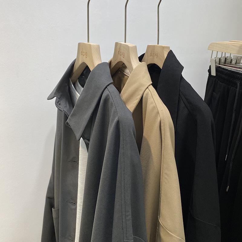 Petite Korean Style Autumn Workwear Jacket - Women's Loose Casual Mid-Length Trench Coat