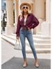 Single Breasted Pocket Waffle Fashion Shirt 2023 Women's Autumn and Winter New European and American Casual Loose Tops