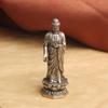 Miniatur Shakyamuni Buddha Statue, Metall, Stehende Buddha Statue, 47mm, Ideal für Amulette und Pilgerreisen