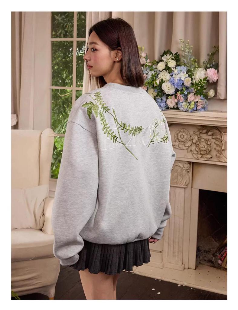 Guochao Men's Winter Velvet Embroidered Hoodie - New Chinese Style Harajuku Round Neck Top