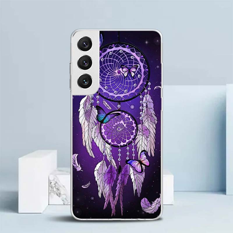 Retro Feather Dreamcatcher Soft Cover for Samsung Galaxy S25 Edge S26 S24 S23 Ultra Phone Case S22 S21 Plus S20 FE Print Pattern
