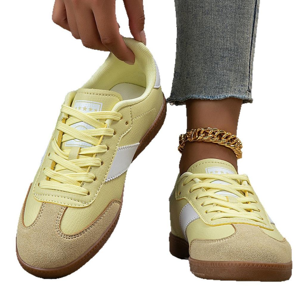 Summer and autumn leather surface German training shoes leopard print casual flat baseplate shoes light travel shoes sports