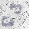 Royal Samt Stoff Polyester Zum Nähen - Motiv Blumen Und Kolibri