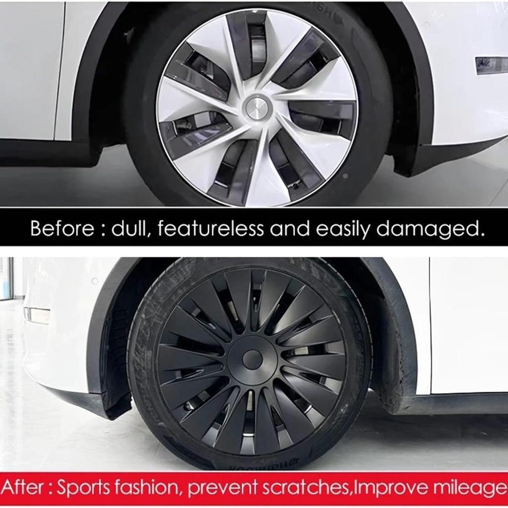 Compatible with 2017-2024 Tesla Model Y 19" Sunburst Sport Wheel Cover