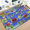 Urban Traffic Road Carpet Train Track Children's Game Climbing Mat Large Area Rug Room Decoration Door Mat Home Decoration