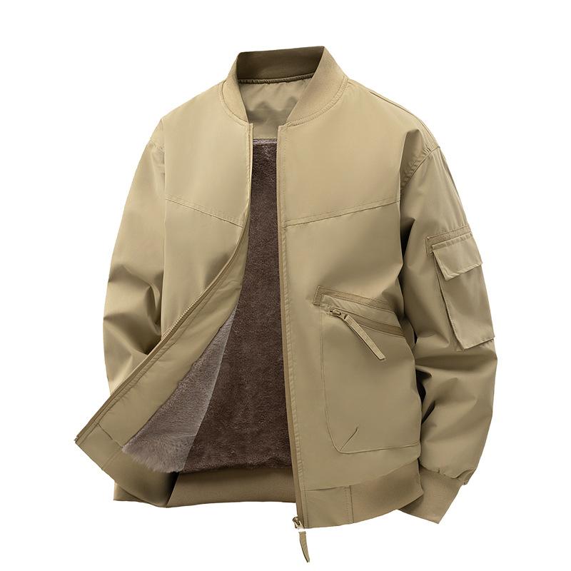 Plush Thickened Jacket for Men Spring and Autumn Loose Trend American Casual Retro Baseball Uniform Jacket for Men