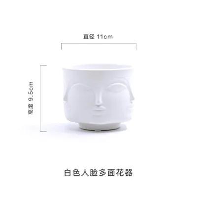 Скандинавская керамическая ваза для цветов креативная черно-белая керамическая ваза-лицо украшение для дома ремесла фарфоровая ваза украшение