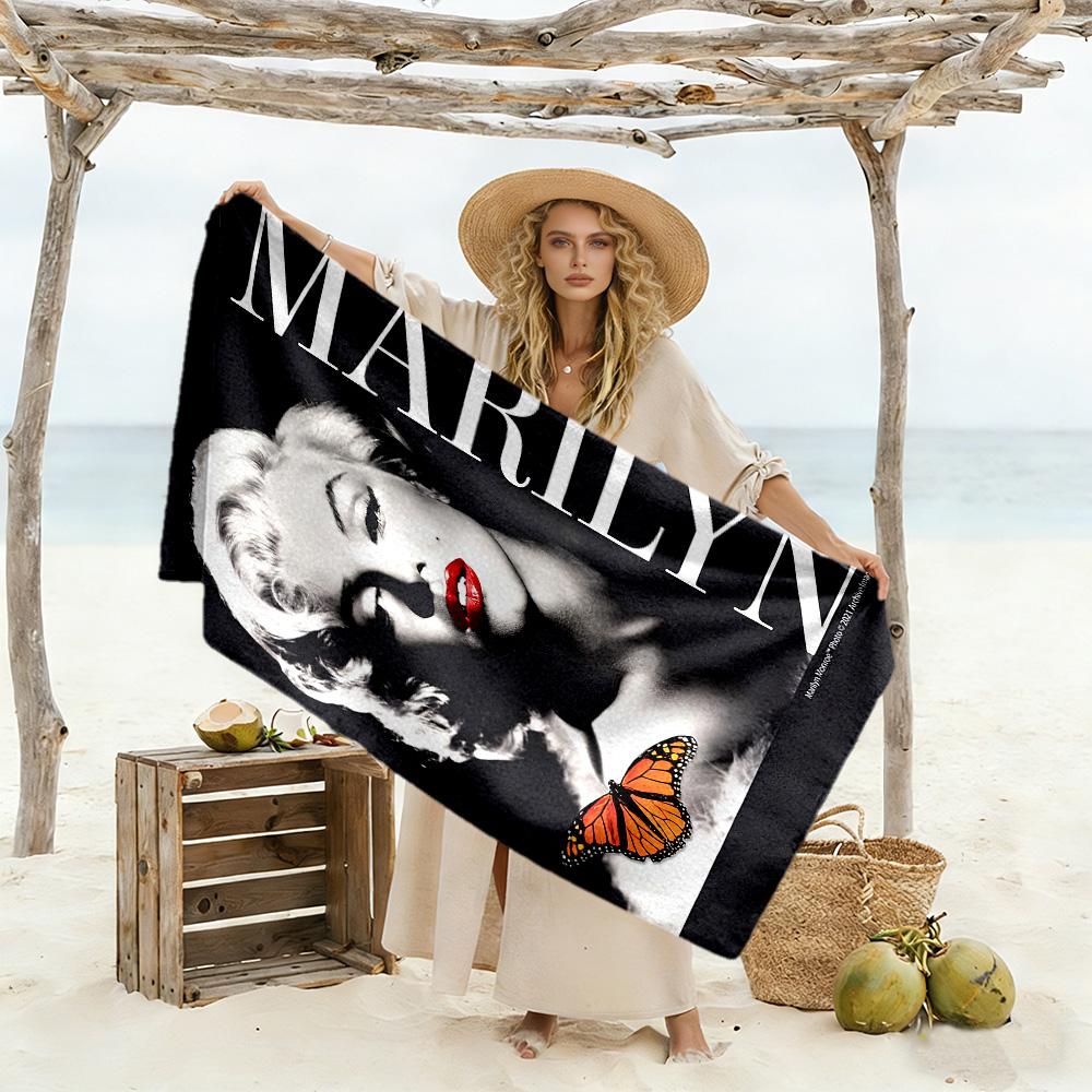 Marilyn Monroe Butterfly Beach Towel Quick-Dry Soft Microfiber Comfortable Lightweight