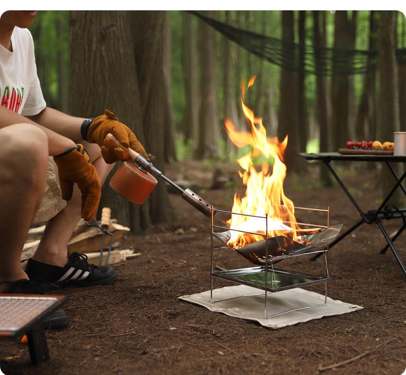 Heat-Resistant Leather Welding & BBQ Gloves: Thick Cowhide, Flame Retardant, Wear-Resistant, Protective Sleeve for Outdoor and Camping.