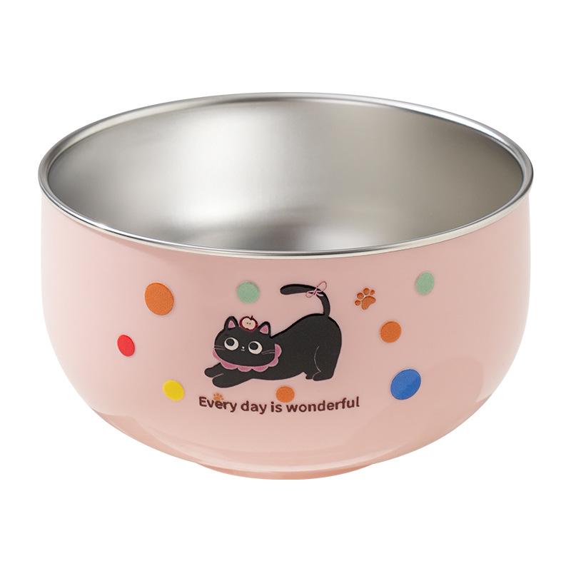 304 Stainless Steel Cartoon Baby Bowl: Double-Layer, Heat-Insulated, Anti-Scalding for Children