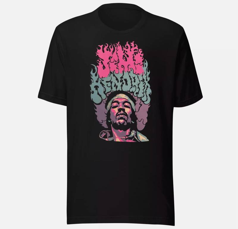 Jimi Hendrix 70s Psychedelic Print Soft Vintage Unisex t-shirt XXL