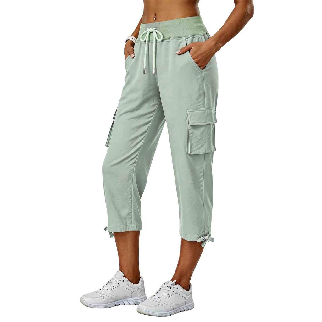 Pantalones Cargo de Secado Rápido para Mujer con Cordón Ajustable Corte Holgado Casual para Trabajo Senderismo al Aire Libre Viajes Ligeros