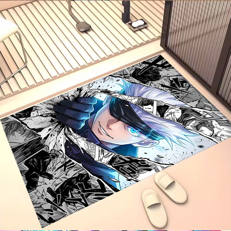 Jujutsu Kaisen Print Rug, Washable Floor Carpet, For Entryway Dorm Laundry Room Office Study, Home Decor Birthday Christmas Gift