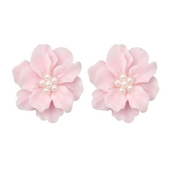 

1 пара сережек-гвоздиков, антиаллергенные декоративные серьги с изысканным темпераментом и гиперболой и цветком из искусственного жемчуга для свиданий