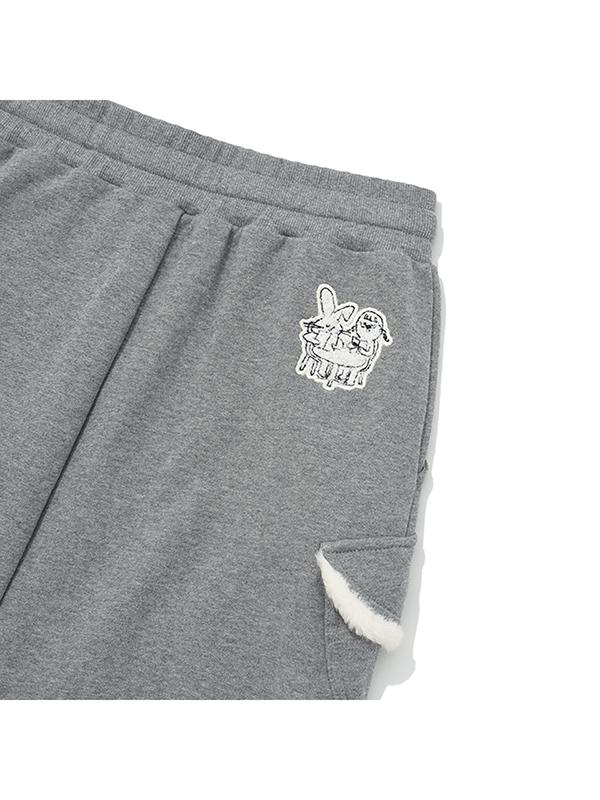 Kirsh Witty Bunny Fur Mini Skirt [Melange Gray]