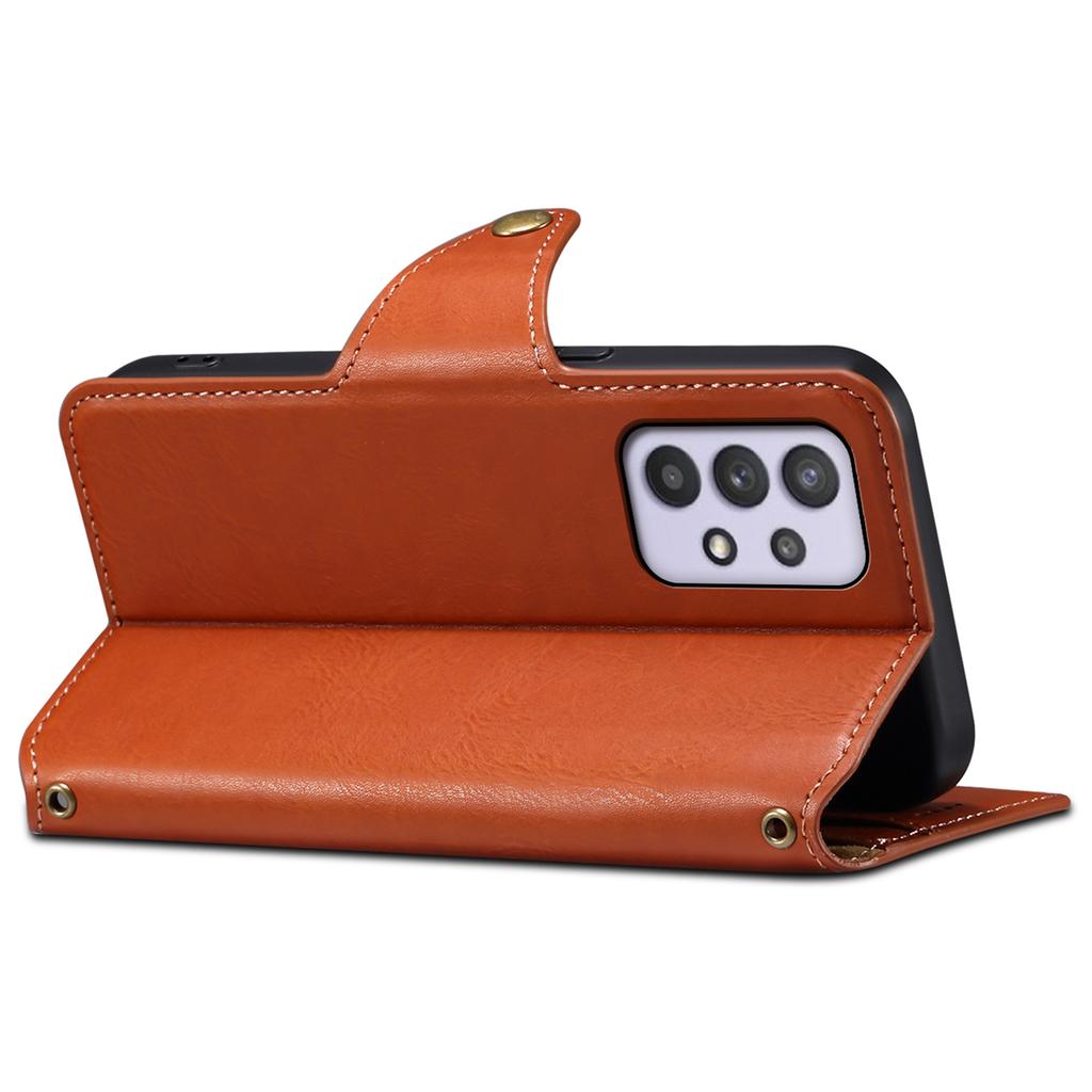 DENIOR For Samsung Galaxy A32 5G/M32 5G Case PU Leather Full Protection Phone Wallet Cover