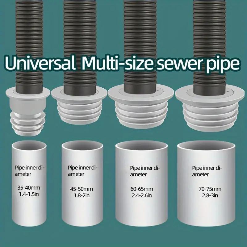 1PC Anti-backflow Odor Prevention Device For Sewer Pipes Kitchen Sinks Washing Machines Silicone Sealing Ring Drain Plug