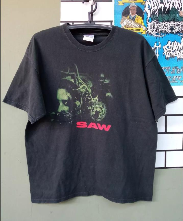Saw Movie 90s basic black Horror Graphic T-shirt size S-5XL XXXL