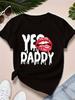 Yes Daddy Lips Graphic Black T-shirt
