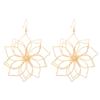 Large Hollow Wire Wrapped Flower Dangle Hook Earrings Minimalist Oversized Floral Drop Ear Ornaments for Women Party Daily Fashion Accessories