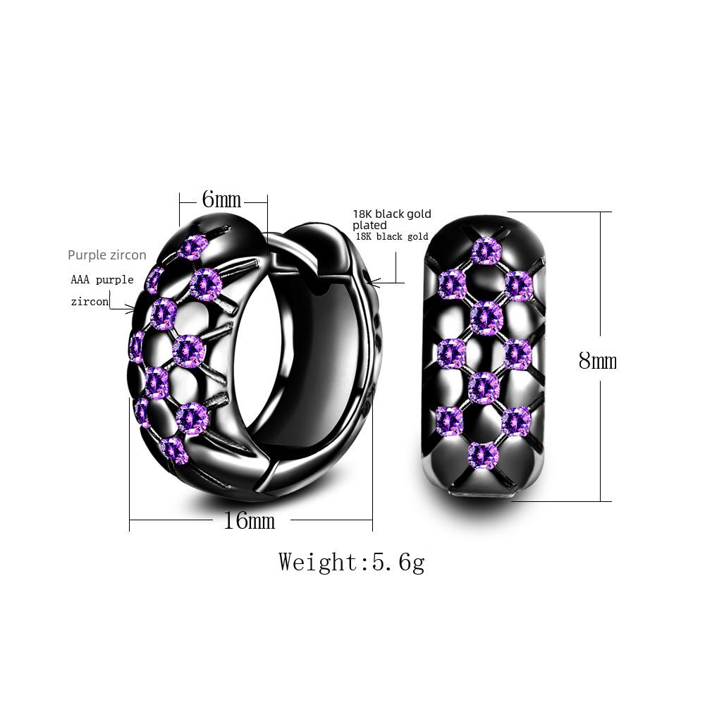 Elegant Black Gold Amethyst Earrings for Women – Creative and Fashionable Jewelry