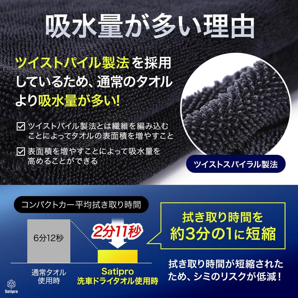 JIS Standard Water Absorption Car Wash Water Absorbent Microfiber Car Wash Needle Large Super Car 2 60cm X 50cm [Passed Test] Towel, Towel, Cloth,