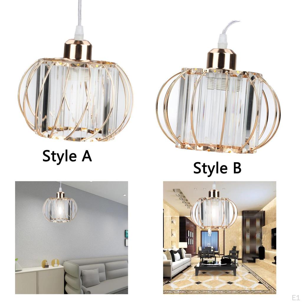 Crystal Pendant Light Hanging Decorative Lamp E27 Ceiling Chandelier Lighting Industrial