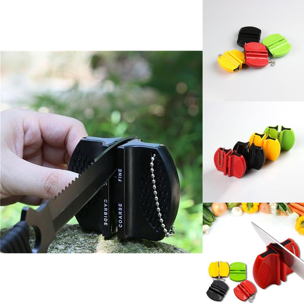Compact Mini Knife Sharpener Portable Camping Tapered Knife Sharpening Stone Kitchen Tool In Vibrant Colors