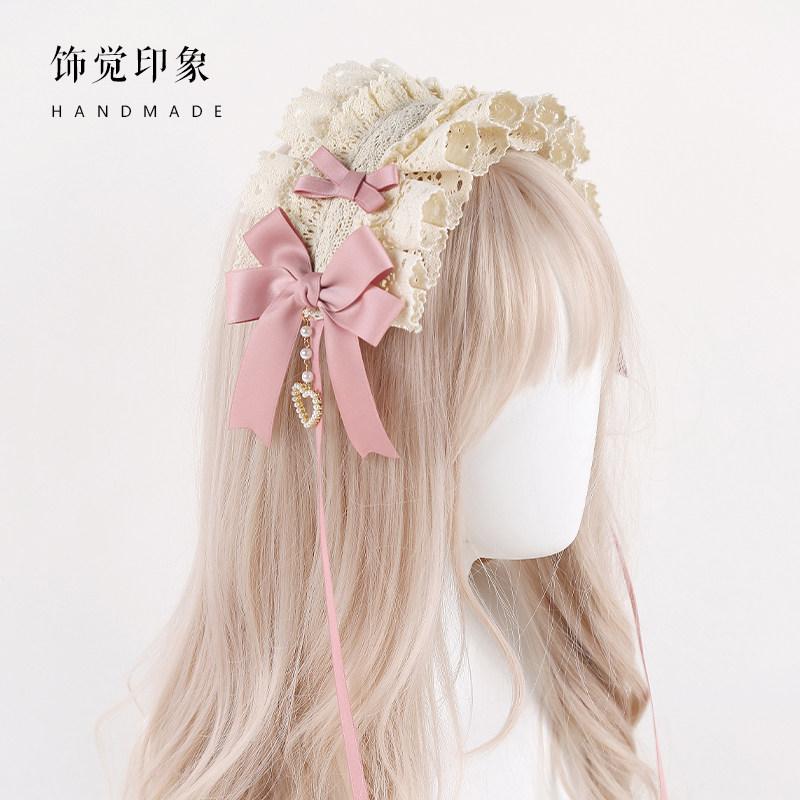 Lolita Headress Japanese Sweet Daily Girl Headband Original Handmade Lolita Headband Lace Hair Accessories