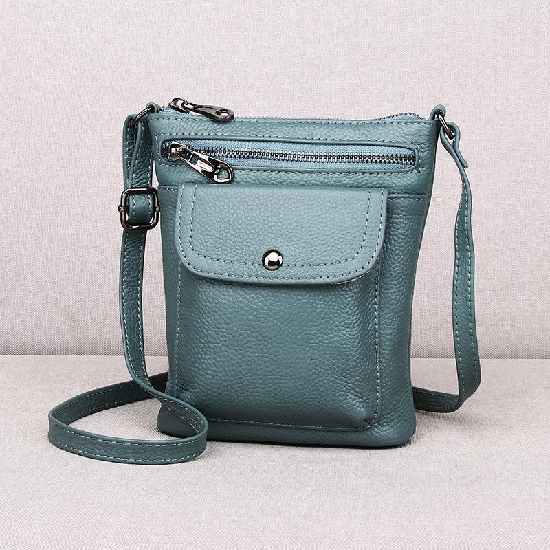 Mobile Phone Bag Female Messenger Leather Versatile First Layer Cowhide Spring And Summer Multi-Layer Small Satchel Mini Small Bag