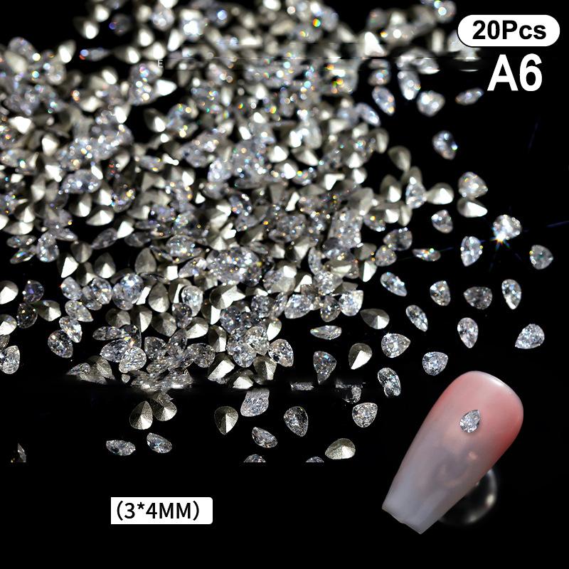 

20 шт. Мини Ноготь Острый Низ 3D Флэш Лошадиный Глаз Нейл Арт Драгоценные Камни Ослепительный Маникюр Украшение для Ногтей as the picture