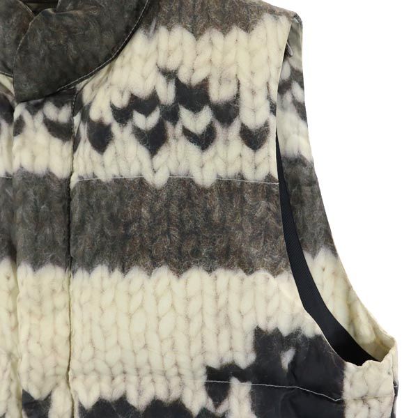 CASSAVES Print knit Down vest M Beige x gray Men's Used