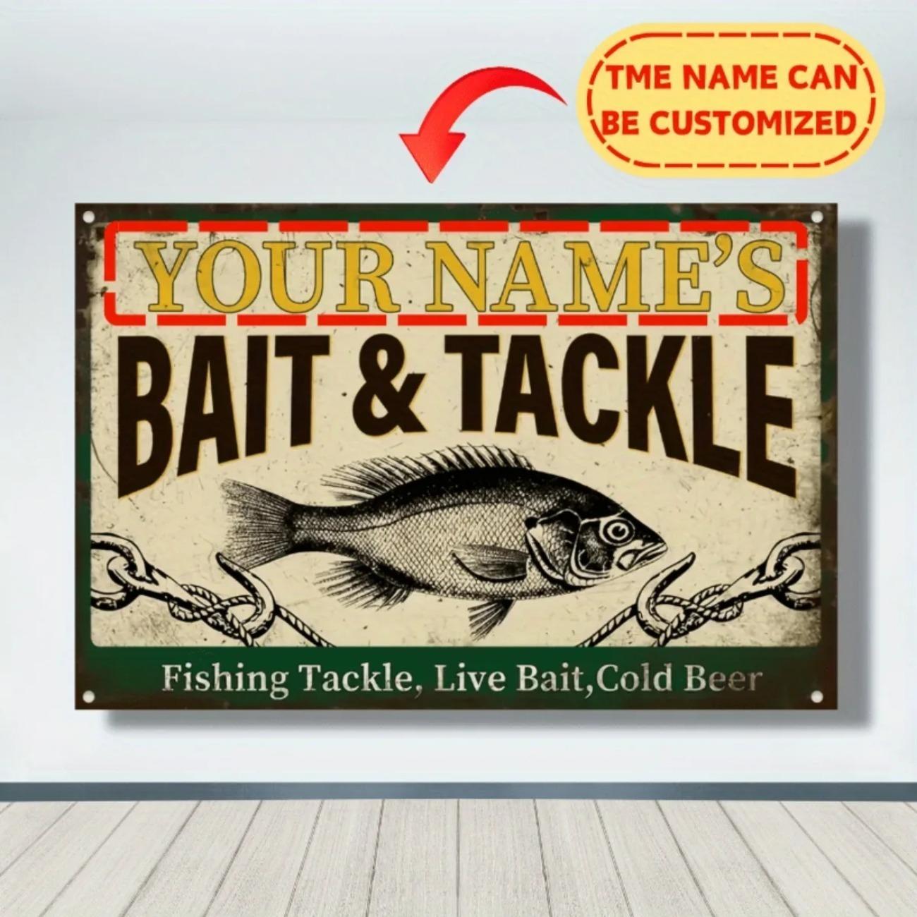 Personalized Retro Fishing Tin Sign Garage Man Cave Decoration белый