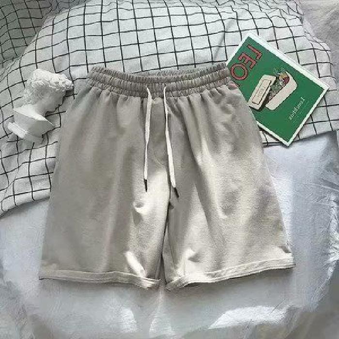 Pánské letní ležérní korejské volné plážové šortky - jednobarevné trendy kalhoty