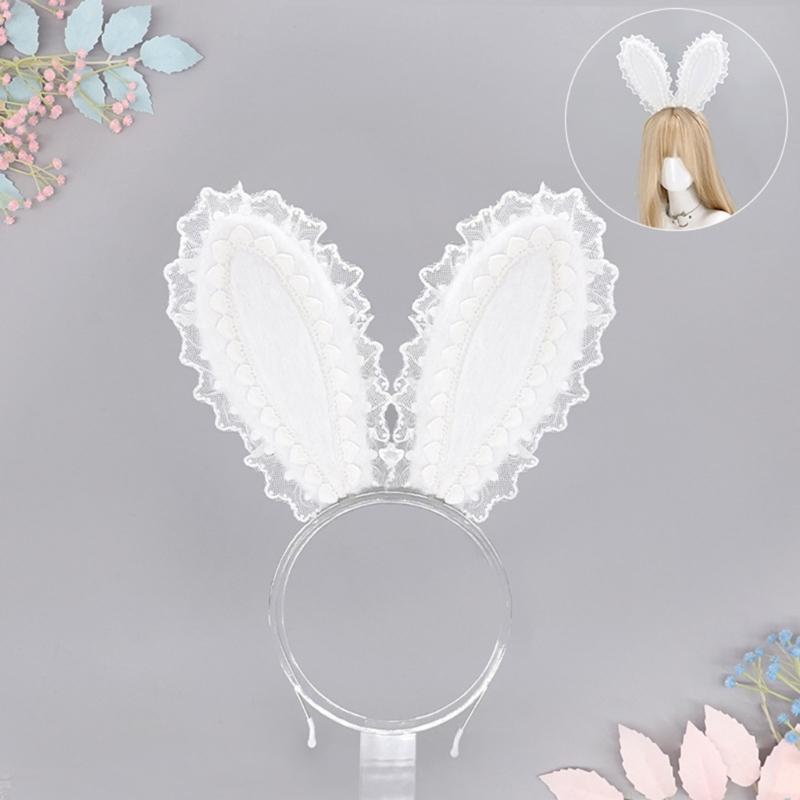Elegant Ribbon Hair Clip Headpiece With Lace Ruffle Trim Design For Women And Girl Anime Event Gathering Hair Ornament