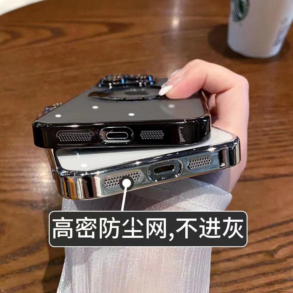 Electroplated Magnetic Magnifying Glass for iPhone17PRO Mobile Phone Case Missed Label Magnetic Lens Film Transparent Apple 16