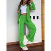 Women's set autumn and winter casual long-sleeved lapel striped blazer and straight pants two-piece set