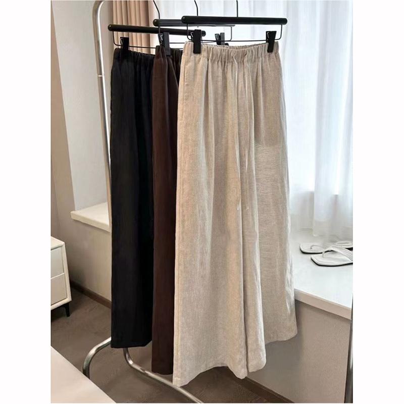 Pantalones de Mujer de Cintura Alta Pierna Ancha Verano Finos Sueltos Casuales Pantalones Harajuku