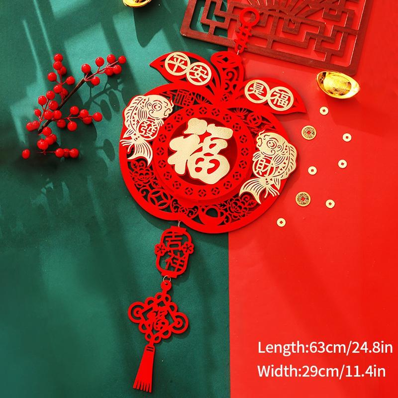 2025 Chinese New Year Hanging Ornament Chinese Spring Festival Decor Pendant Traditional New Year Tassels Door Window Decor