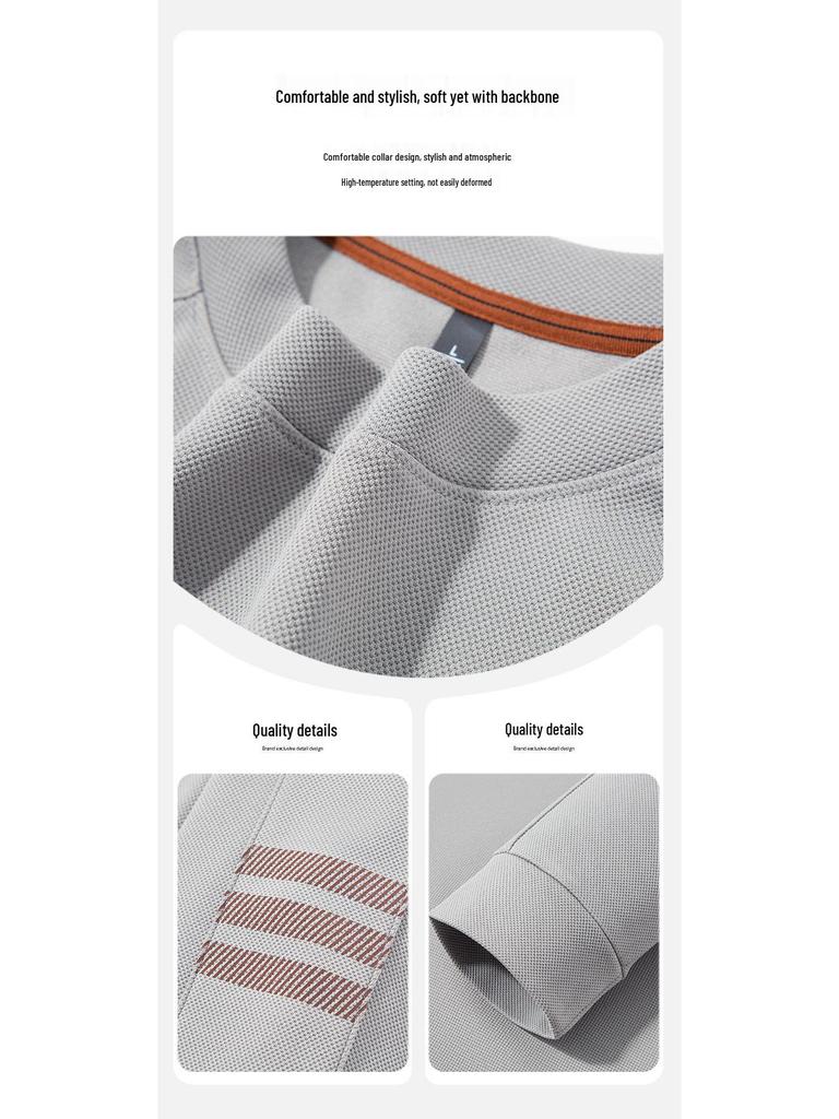 Spring & Autumn Men's Versatile Long-Sleeve Round Neck Solid Color Casual Hoodie - Fashion T-Shirt for Middle-Aged & Young Men
