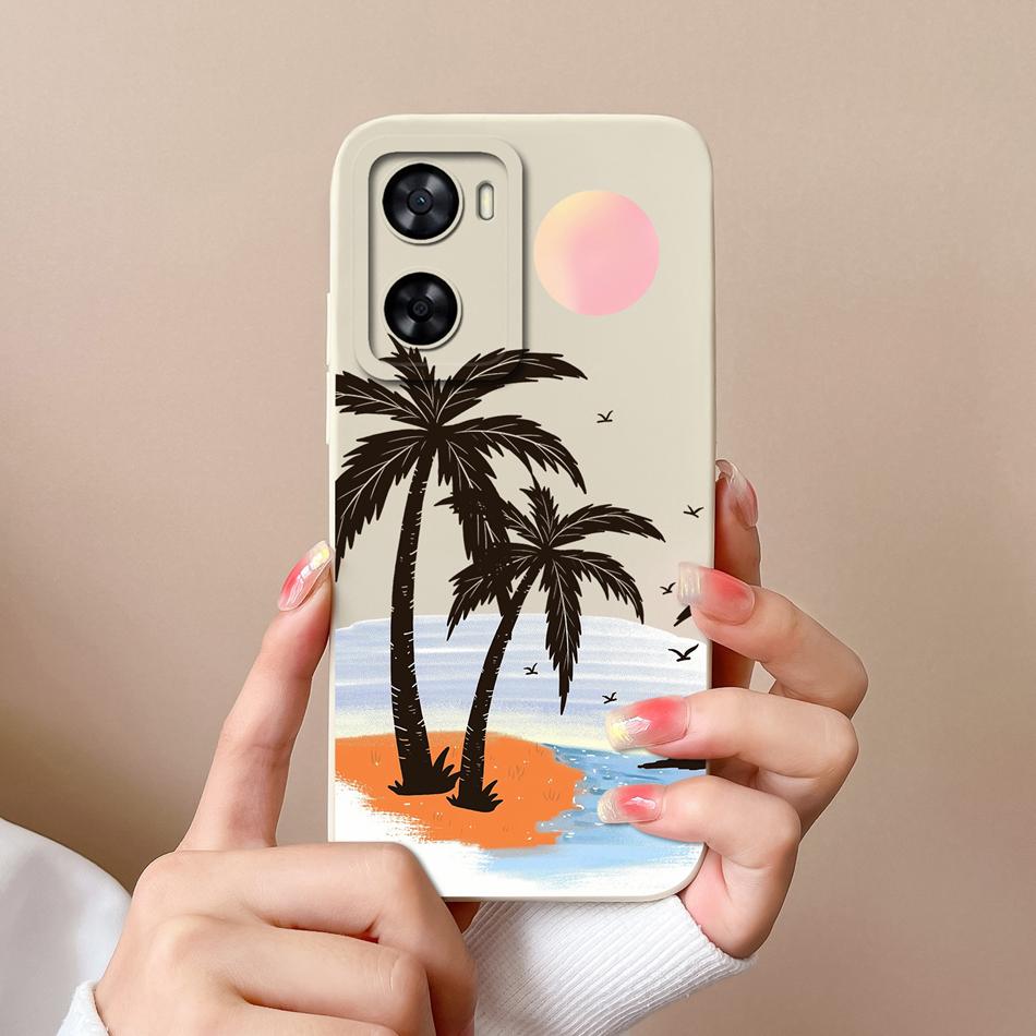 For Oppo A57 A57S A57E Case Cute Cartoon Soft Liquid Silicone Back Cover For Oppo A 57 4G 5G Full Protection Shockproof Bumper