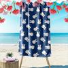 White Bunny Pattern On Blue Background Beach Towel Quick-drying for Travel Outdoor Sports Jogging Beach and Swimming
