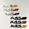 CUFNM1 3D ABS Chrome Black Red Letters Car Trunk Badge Sticker For Mercedes Benz A45 AMG W177 W176 A45S Emblem Logo Auto Accessories