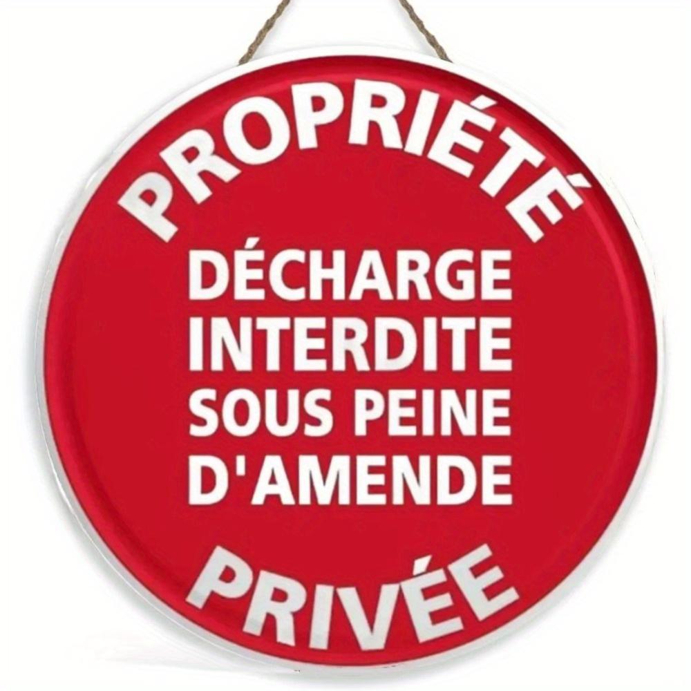 1pc 2d Flat Round Wooden Sign - 20cm No Trespassing On Private Road Warning Video Surveillance Wall Poster Board Courtyard Rigid Safety Sign