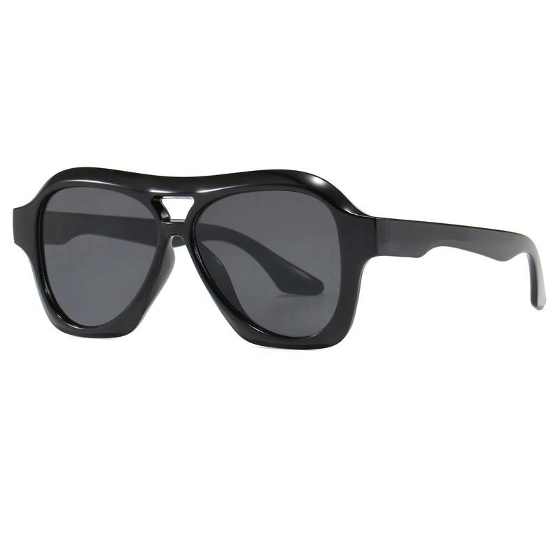 Retro Double Beam Sunglasses Women Brand Designer Shades New Ins Fashion Personalized Gradient Men Eyeglasses UV400 Eyewear