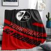 1PC Custom Name SC Freiburg Patterned Flannel Blanket Suitable For All Seasons for Home Decor Warmth and Comfort Gifts Holiday Present