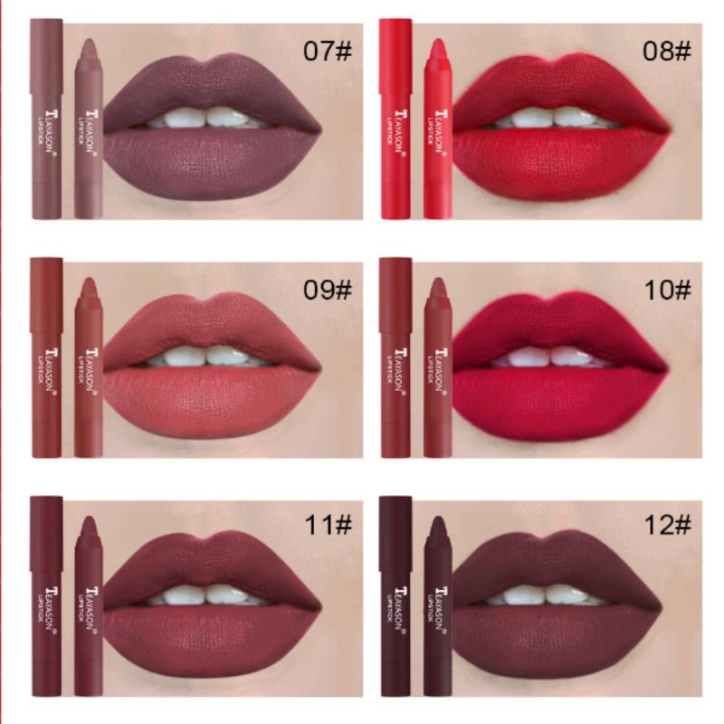 12 Colours Lips Makeup Lipstick Lesk na rty Kosmetická rtěnka s dlouhotrvající hydratací